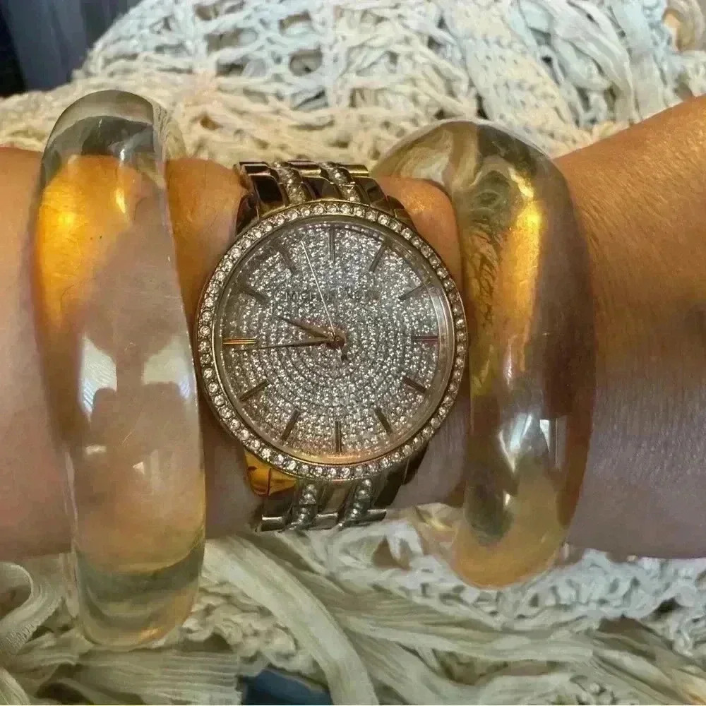 Clear Lucite Wave Bangles